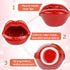 Trycooling Ceramic Red Lips Lipstick Ring Holder Jewelry Tray Rack Decorative Cosmetic Storage Display Holder Desktop Hairpin Storage Organizer Bi...