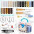 FTEVEN 43 Pieces Upholstery Repair Sewing Kit, Heavy Duty Sewing Kit with Leather Sewing Thread, Big Eye Sewing Needle, Sewing Awl for Furniture,C...