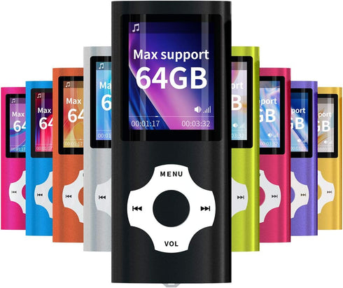 MYMAHDI Support TF Cards Slim 1.8" LCD Mp3 Mp4 Player Media/Music/Audio Player with Accessories Black...