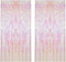 CCINEE 2pcs Metallic Foil Fringe Curtain Transparent Pink Backdrop Decorative Door Window Curtain for Birthday Party Baby Shower Wedding Decoratio...