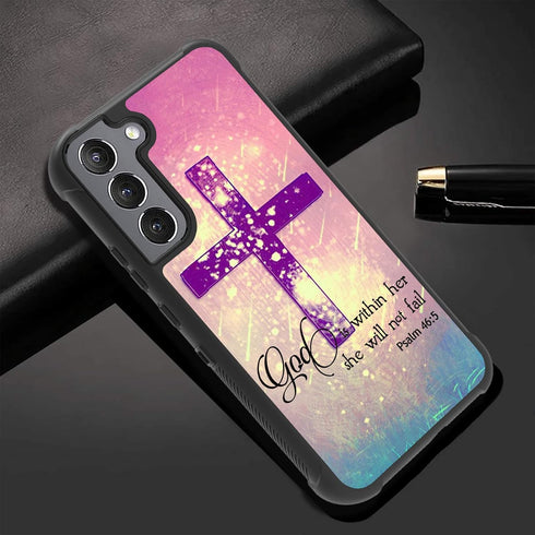 for Galaxy S22 Case, Heavy Duty 3 in 1 Hybrid Hard PC + Soft Silicone Shockproof Drop Protective Case for Samsung Galaxy S22 5G 6.2 inch, Christia...