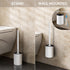 Aluminum Toilet Bowl Brush and Holder Set, Toilet Scrubber with Metal Handle Holder Durable Bristles for Bathroom Cleaning, Wall Mounted Floor Sta...