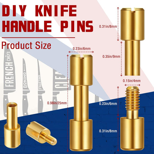 20 Sets Brass Bracket Bolt Fasteners and Stainless Steel Bracket Bolt Fasteners Tactical Lock Rivets Knife Making Supplies Knife Handle Pins Knife...