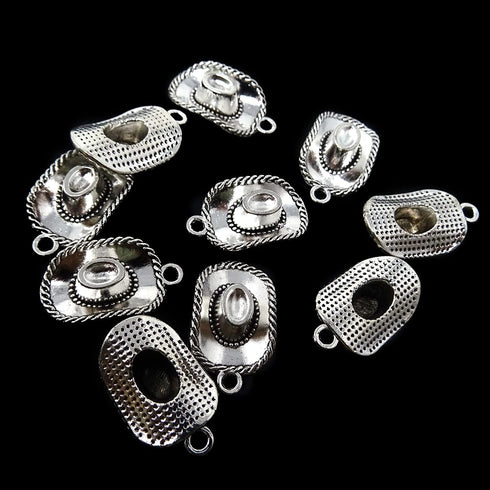 Honbay 60PCS Antique Silver Alloy Western Cowboy Charms Pendants Cowboy Boot Horse Hat Charms for Earrings Bracelet Necklace Jewelry Making (3 Sty...