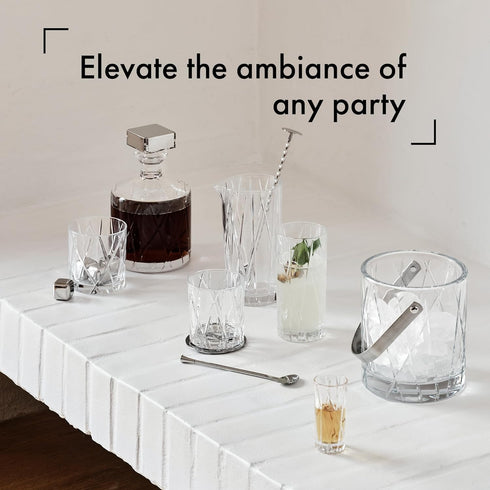 Orrefors City Shot Glasses with Heavy Base (Set of 2) - 1.7 Fl. Oz., Asymmetric Design - Crystal, Glassware for Spirits & Shots, Serving Tequila, ...