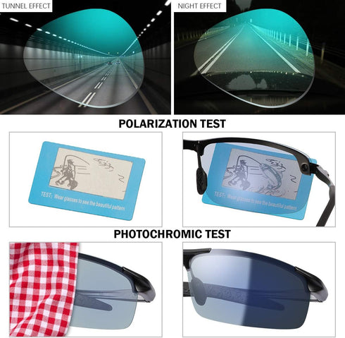 Blue Light Blocking Computer Glasses Photochromic Polarized UV Protection Safety Sunglasses for Men and Women Day and Night Spring Hinge Sports Dr...