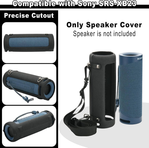 TXEsign Hard Travel Speaker Cover Compatible with Sony SRS-XB23 Extra BASS Wireless Bluetooth Speaker, EVA Carrying Case Cover Portable Protective...