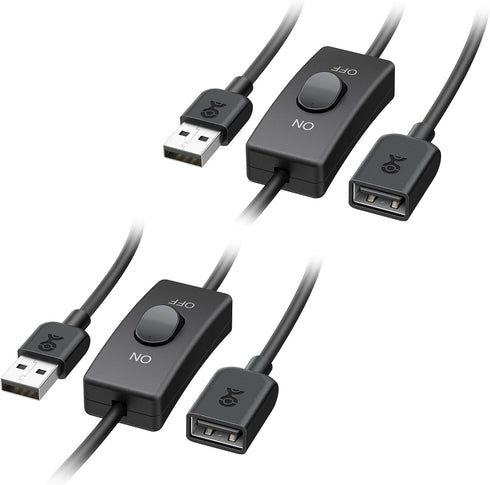 Cable Matters 2-Pack USB On Off Switch - 3ft, Support Data and Power, Short USBA Extension Cable with ON Off, USB Power Switch...