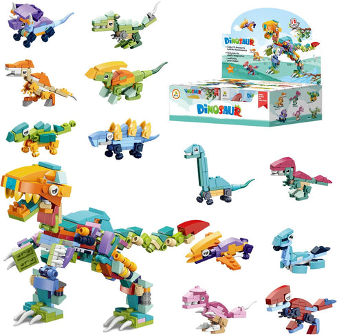 12 in 1 Pre Filled Dinosaur Building Block Set-12 Pcs Mini Building Blocks Toys, STEM Building Blocks Toys, Classroom Prize Toys, Party Favor for ...