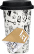 CreativeTops Victoria and Albert 'Alice in Wonderland' Ceramic Travel Mug – Black and White...