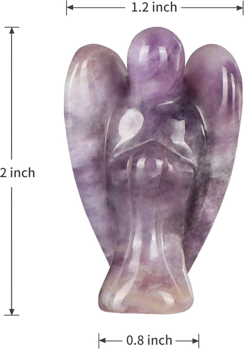 Artistone Amethyst Crystal Angel Statues and Figurines Carved Gem Pocket Purple Guardian Angel Healing Stone Gifts for Women or Home,Office Decor...