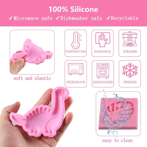 Dinosaur Fondant Silicone Chocolate Molds (7Pcs), Kid's Cartoon Dino Claws Clay Mold for cake decorating, sugar crafts. Dinosaur Theme Party Chris...