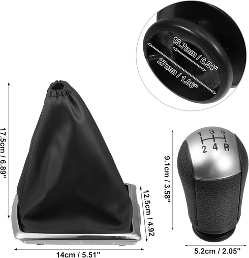 ACROPIX Gear Lever Stick Shifter Handle 5 Speed Manual Gear Stick Shift Knob with Dust Cover Fit for Ford Focus Mondeo S-MAX - Pack of 1...