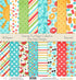 Pattern Paper Pack - Summer Fun - Scrapbook Premium Specialty Paper Single-Sided 12"x12" Collection Includes 16 Sheets - by Miss Kate Cuttables...