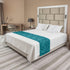 Lunarable Teal and Turquoise Bed Runner, Geometric Abstract Composition with Different Shapes Theme, Decorative Accent Bedding Scarf for Hotels Ho...