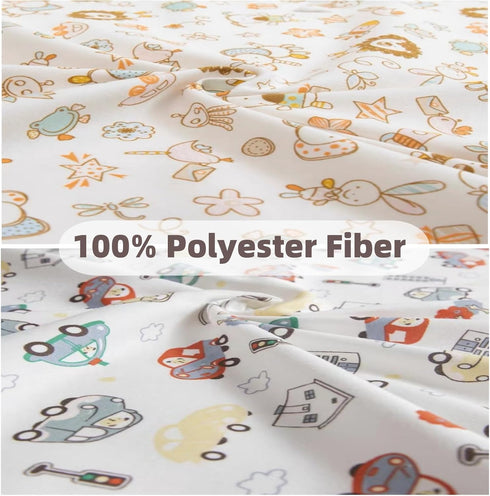 2 Pack Crib Sheets for Girls Boys, 38" x 26" Portable Pack N Play Sheets Fitted for Pack and Play Mattress and Mini Crib Mattress, Ultra Soft Cart...