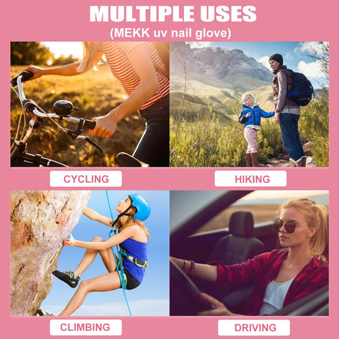 MEKK UV Gloves for Nails, Extra Length UV Light Gloves for Gel Nails UPF99+ UV Gloves Skin Care UV Protection Gloves Professional Manicure Gloves ...