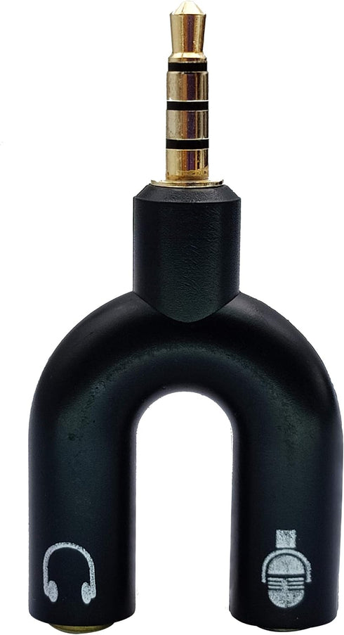 3.5mm Headphone Y Splitter Adapter Gold Plated 4 Pole 3.5mm Male to 3.5MM Headphone+Microphone (MIC) Female Plugs Audio Stereo Converter(2-Pack)...