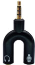3.5mm Headphone Y Splitter Adapter Gold Plated 4 Pole 3.5mm Male to 3.5MM Headphone+Microphone (MIC) Female Plugs Audio Stereo Converter(2-Pack)...
