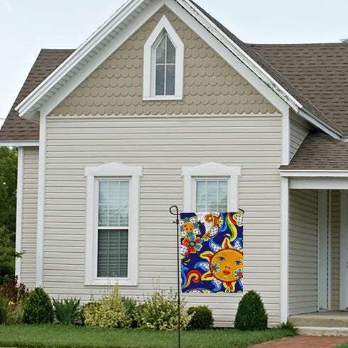 ZHONGJI Garden Flag Yard Flag Mexican Talavera Cute Pattern Blue Vertical Double Sided Design Seasons Holidays Yard Outdoor Polyester 12x18 Inch...