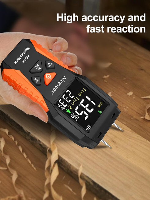 Digital Wood Moisture Meter, Water Leak Detector, Wood Moisture Tester | Orange...