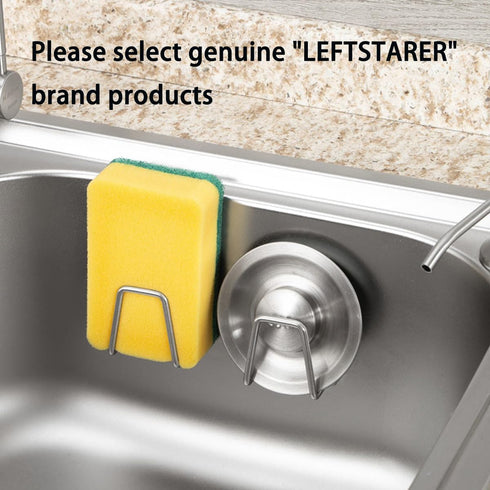 LEFTSTARER 4 Pack Sink Sponge Holder for Kitchen Sink Premium SUS304 Stainless Steel Rustproof Waterproof Quick Drying Small Strong Adhesive Spong...