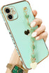 BANAILOA Compatible with Phone 13 Case Hearts,Luxury Cute Case with Chain Strap for Women Girls Camera Drop Protective Phone Cover - 6.1 inch (Gre...
