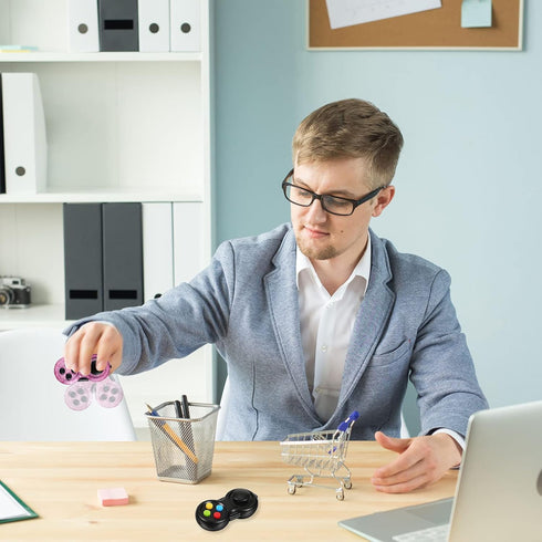 2 Pieces Fidget Pad Sensory Fidgets Controller Pad Handheld Fidget Game Pad Sensory Educational Toy for ADHD ADD OCD Autism Anxiety Stress Relief ...