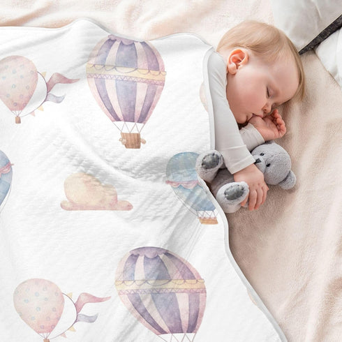 Baby Blanket for Boys Girls - Watercolor Hot Air Balloon Kids Blankets, Unisex Soft and Comfor Children Blanket for Children Sound Sleep Boys and ...