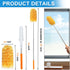 12 Pcs Extendable Microfiber Duster Kit, 2 Extendable Handles Up to 30 Inches, 10 Replaceable Dual-Sided Microfiber Dusters, More Efficient and Du...