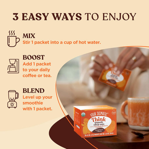 Four Sigmatic Lion's Mane Elixir Mushroom Coffee Alternative | Organic Lion's Mane Mushroom Powder, Rhodiola & Rose Hips | Immune & Memory Support...