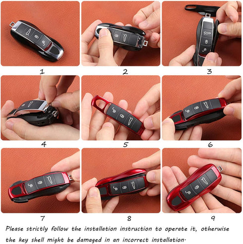 Jaronx 3PCS Remote Key Covers for Boxster Turbo Cayenne Panamera Macan Cayman 911 ,Glossy Blue Key Fob Shell Cover Painted Keyless Entry Skin Prot...