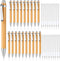 Fainne Bamboo Pens Bulk Wood Natural Engraving Retractable Bamboo Pen with Extra Black Ink Refills Ballpoint Pen Journaling Pen, Gift for Graduati...