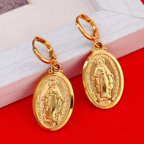 Gold Color Our Lady Women Goddess Jewelry Wholesale Cross Virgin Mary Pendant Necklaces...