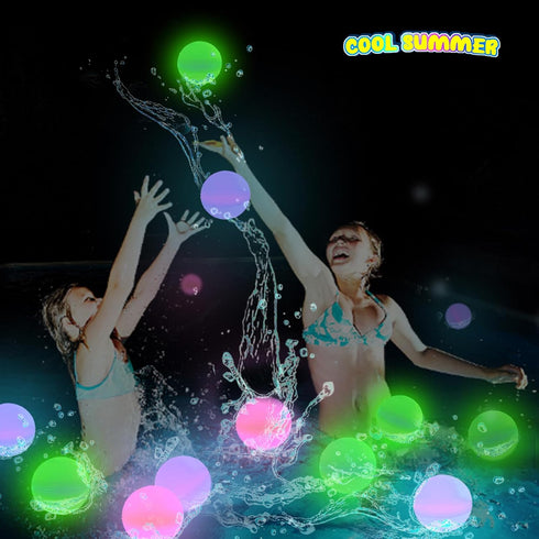 Reusable Water Balloons 12 Glow in The Dark Water Balls Latex-Free Silicone Water Splash Ball with Mesh Bag Quick-Fill Water Bomb for Kids Teens S...