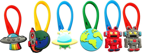 Zipper Pulls Great for Kids Party Favors Small Present Set of 6 Pcs Space Universe Theme...