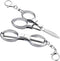 Folding Scissors,2 Pcs Keychain cissors, Safety Portable Travel Trip Scissors,Stainless Steel Telescopic Cutter Used for Home, Office, Fishing (Cr...