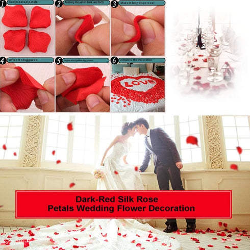 1000 Pieces Light Blue Artificial Silk Rose Petals Flower Decoration Wedding Party Color Light Blue...
