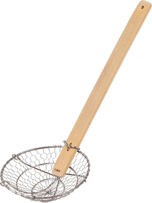 Joyce Chen Kitchen Spider Strainer Stainless Steel 5-Inch Wire Basket with Heat-Resistant Bamboo Handle...
