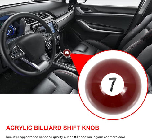 RYANSTAR Shifter 7 Ball Billiard Pool Custom Shift Knob Universal Stick Shifter Knobs for Car SUV Bus Truck...