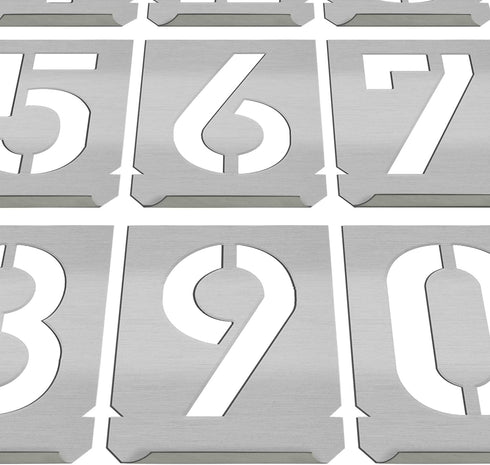 HAUTMEC Vintage Stainless Steel Numbers Stencils, 0 to 9 Stainless Steel Stencils & Holder, 50mm Numbers, Shop Stencil, Advertising Stencilling, C...