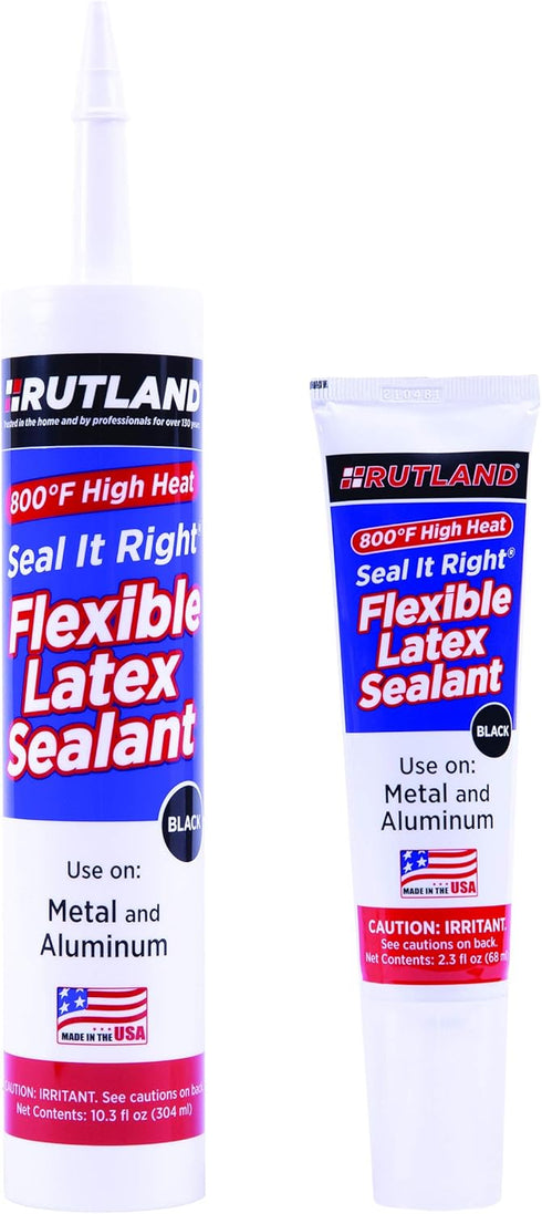 Rutland Products 800°F Flexible Latex Sealant, 10.3 Fl oz Cartridge, Black, 10...