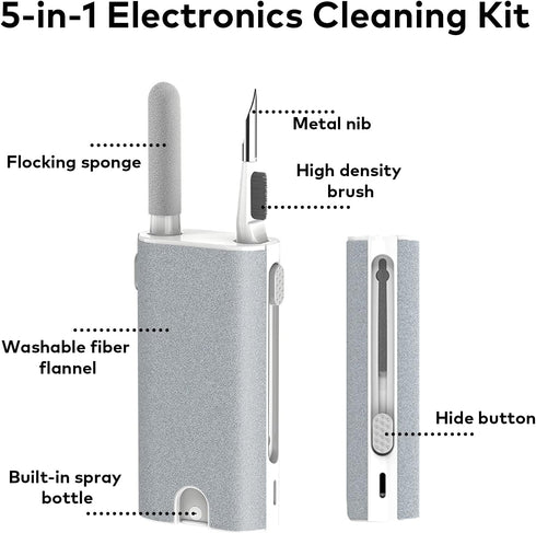 5-in-1 Electronic Cleaner kit- Portable Cleaning kit for Airpods/Earbuds/Phone/Camera/Watch/Laptop,with Cleaning Pen and Spray Bottle,Multifunctio...