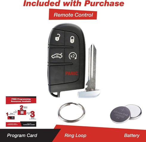 KeylessOption Keyless Entry Remote Starter Car Smart Key Fob for Dodge Durango Journey M3N-40821302...