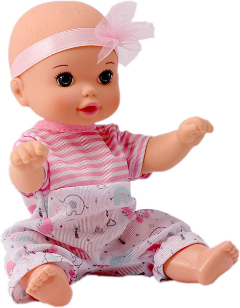 POCO DIVO Pink Headband Sweetie Cherub, 8-inch Toddler Girl Doll, Cute Newborn Infant Toy Baby with Romper Onesies...