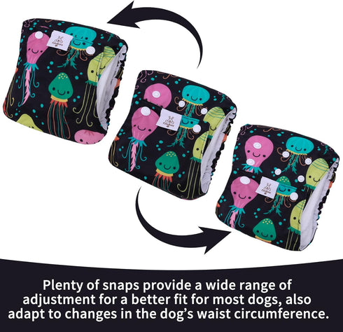 CuteBone Washable Dog Diapers Male with Snaps Reusable Doggie Belly Band for Male Dogs Wraps 3pcs a Pack KDM05XS...
