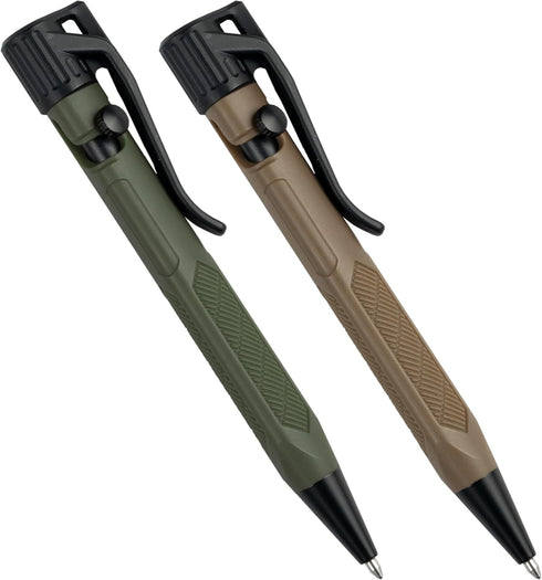 Rite in the Rain Weatherproof Olive Drab and Flat Dark Earth Mini Bolt-Action Pens - Black Ink, 2 Pack (No. TAC20)...