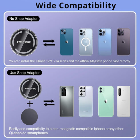 Magnetic Wireless Car Charger Mount Compatible with Magsafe iPhone14 /iPhone 13/ iPhone 12/12 Mini/12 Pro/12 Pro Max, 15W Fast Charging Air Vent M...