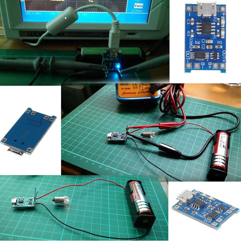 MakerFocus 10pcs TP4056 Charging Module with Battery Protection 186 50 BMS 5V Micro USB 1A 186 50 Lithium Battery Charging Board...