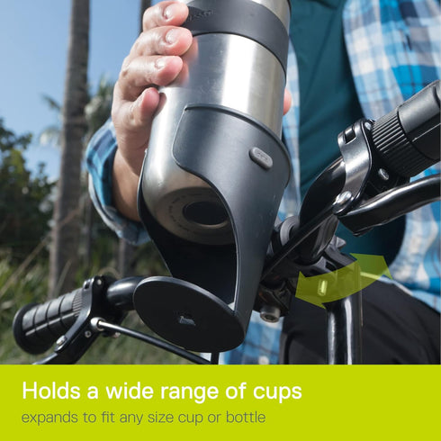 Bike Water Bottle Cages and Bike Phone Mount Bundle by Delta Cycle - Expanding Beverage Cup Holder for Handlebar Universal Bicycle Smartphone Hold...